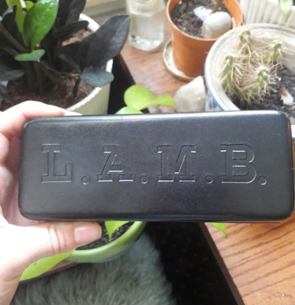 L.A.M.B. Vintage Sunglass Leather Case Velvet Lined Gwen Stefani Collectible
